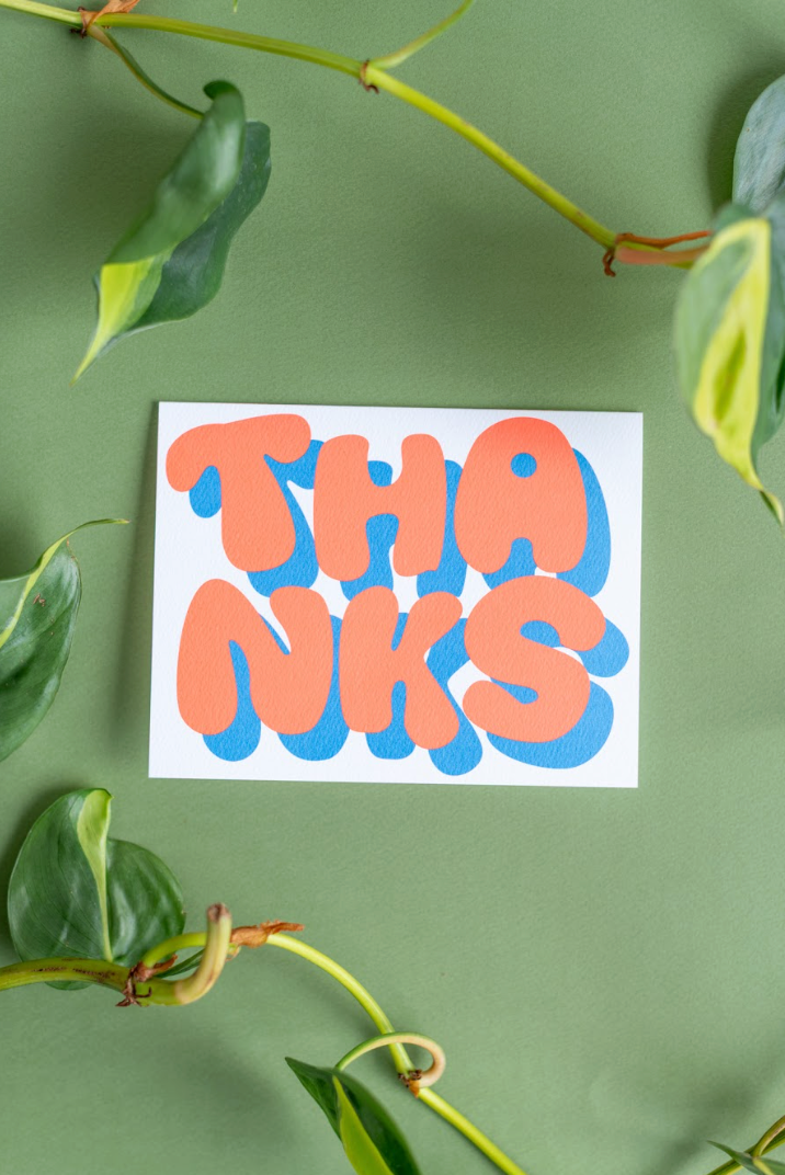 Card : THANKS Bubble Letters