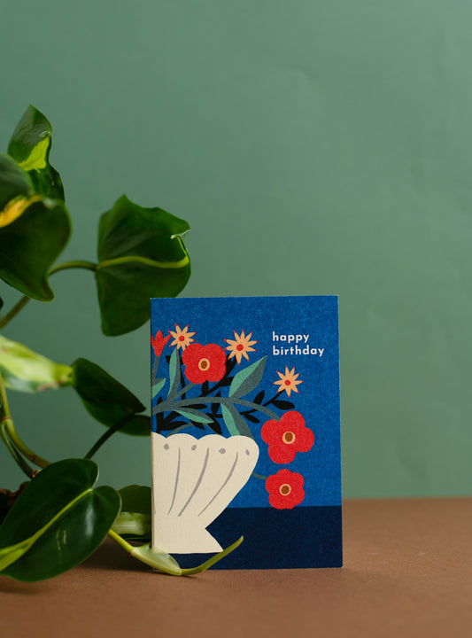 Card : Happy Birthday Vase