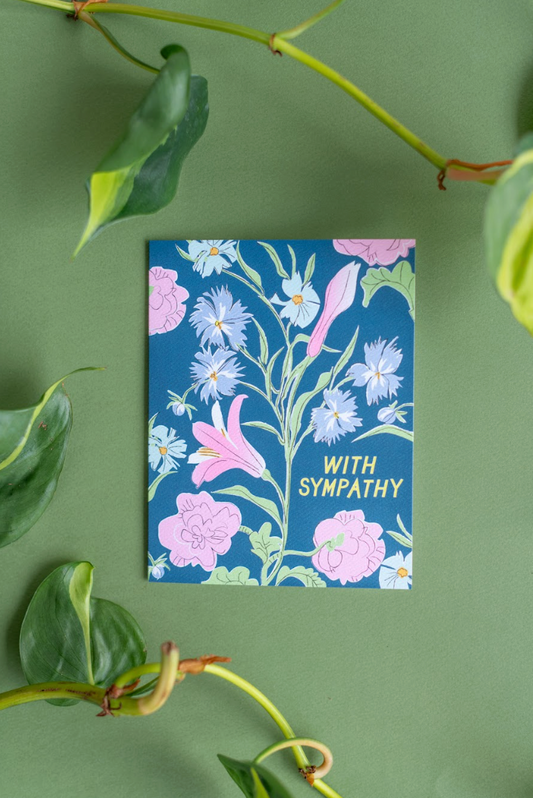 Card : With Sympathy : Pastel Blooms